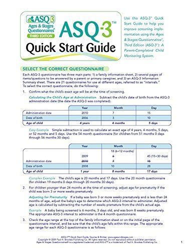 ASQ-3(TM) Quick Start Guide Ebook Doc