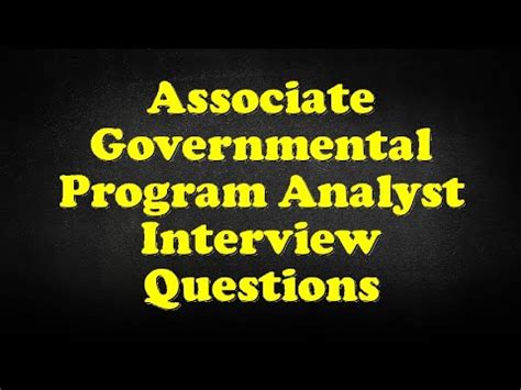 ASSOCIATE GOVERNMENTAL PROGRAM ANALYST PERSONNEL INTERVIEW Ebook Doc