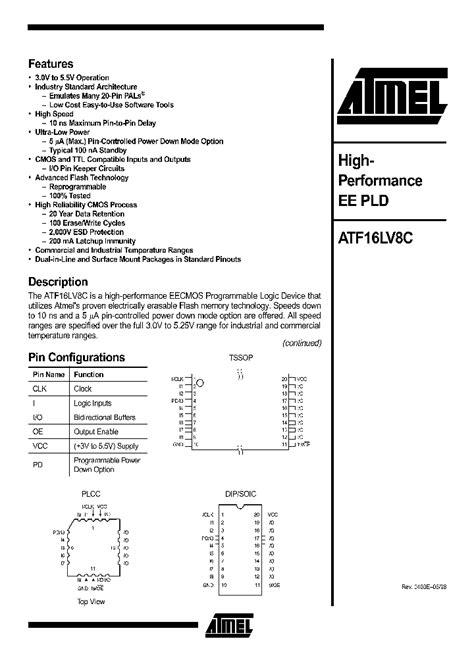 ATF16LV8C-10PC: The Ultimate Guide to Serial Flash Memory