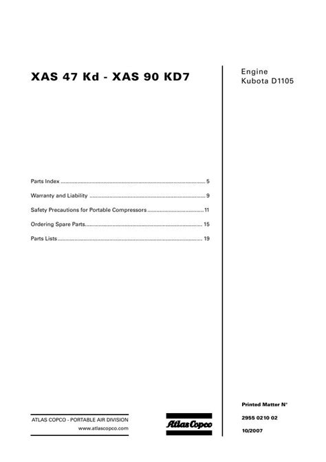 ATLAS COPCO XAS 90 JD MANUAL Ebook Kindle Editon