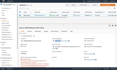 AWS Management Console EC2 instance management