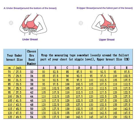 Aaa Bra Size Chart