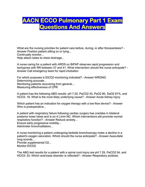 Aacn ecco test answers Ebook PDF