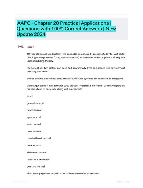 Aapc Practical Application Answer Key PDF