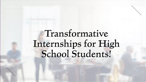 Abbott High School Internship: A Transformative Opportunity for High School Students