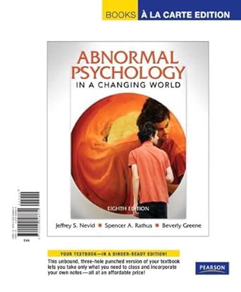 Abnormal Psychology in a Changing World Books a la Carte Reader