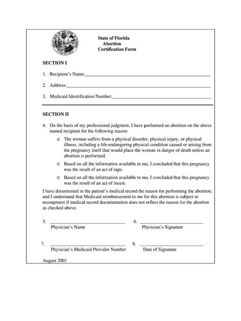 Abortion Paperwork Template