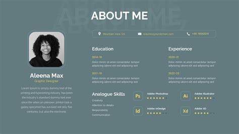 About Me Ppt Template