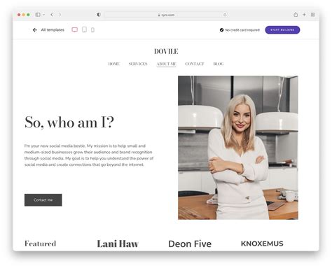 About Me Web Page Template