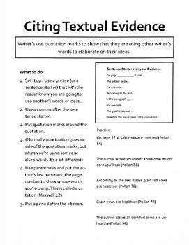 About This Lesson Citing Textual Evidence Ebook Kindle Editon