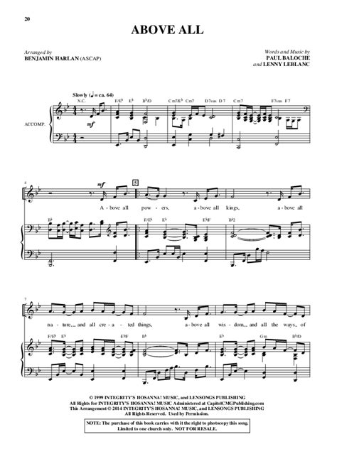 Above All Sacred Anthem SATB Keyboard Epub