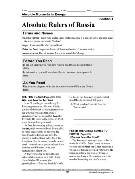 Absolute Rulers Of Russia Ch 21 Answers Epub