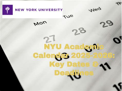 Academic Calendar: Key Dates and Deadlines