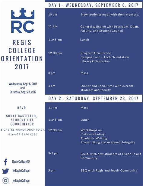 Academic Calendar: Regis University