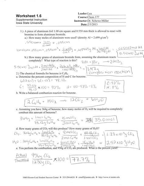 Academic Chemistry Stoichiometry 1 Answer Key Doc