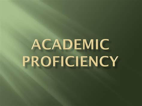 Academic Proficiency