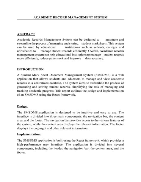 Academic Record Management: