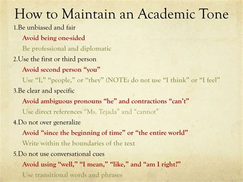 Academic Tone: