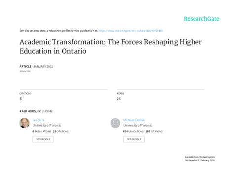 Academic Transformation: The Forces Reshaping Higher Education in Ontario Epub