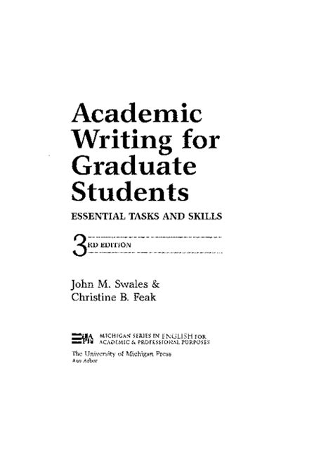 Academic Writing for Graduate Students Essential Tasks and Skills Doc