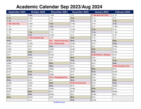 Academic Year Schedule