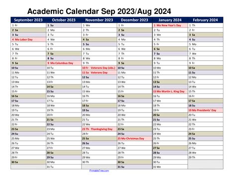 Academic Year Schedule