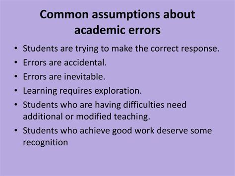 Academic errors: