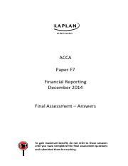 Acca F7 Final Assessment June 2014 Answers Doc