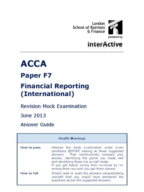 Acca June 2013 Answers Reader