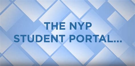 Accessing the NYP Student Portal