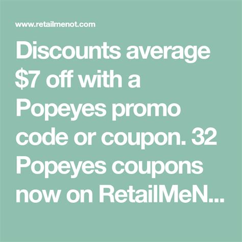 According to a recent study by NPD Group, customers who use promo codes save an average of 20% on their Popeyes orders.