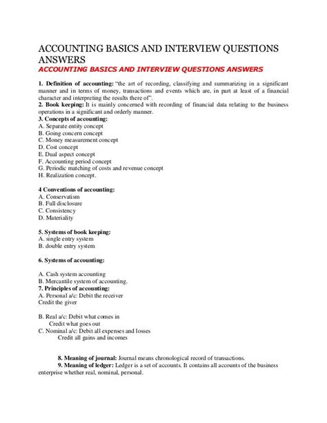 Account Related Interview Question And Answer Doc