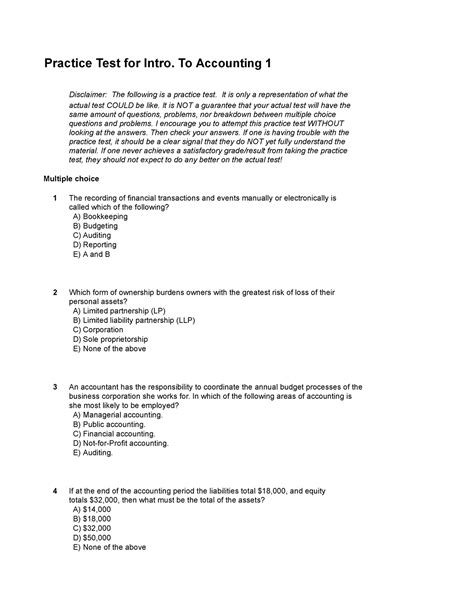 Accounting 1 Test Answers Pearson Education Doc