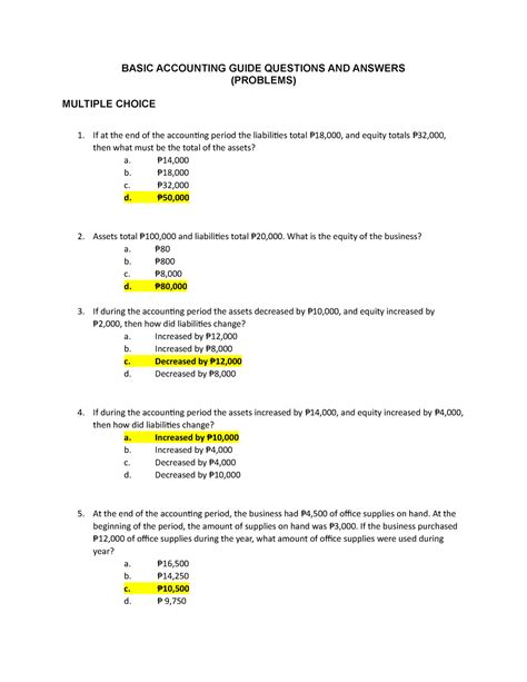 Accounting 101 Test 1 Questions And Answers PDF