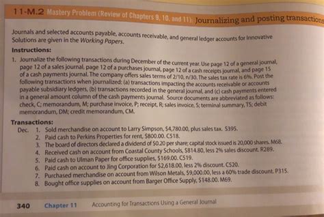 Accounting 11 Mastery Problem Answers Reader