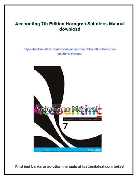 Accounting 7th Edition Horngren Solutions PDF