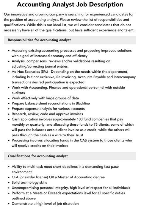 Accounting Analyst Job Description: 2023 Guide to a Rewarding Career