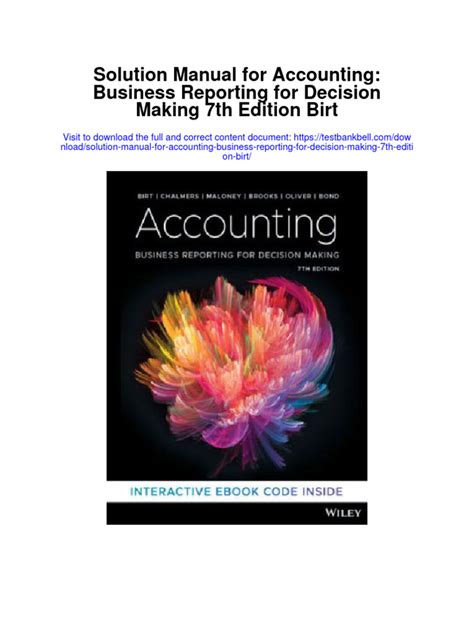 Accounting Business Reporting For Decision Making Answers PDF