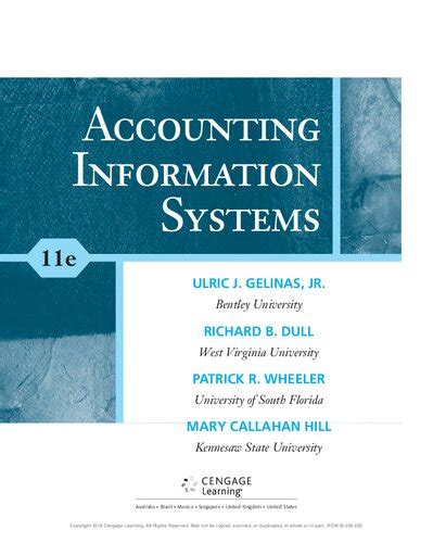 Accounting Information Systems 11th Edition Problem Solutions Kindle Editon