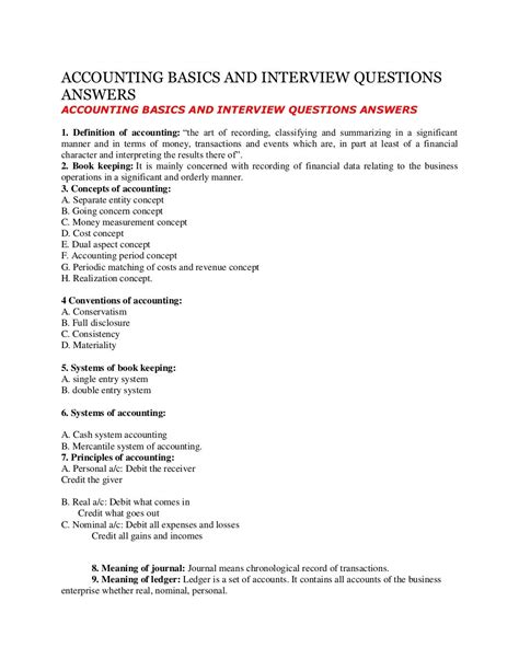 Accounting Interview Question And Answer Example Reader