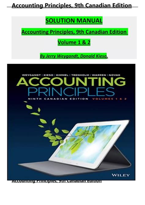 Accounting Principles 9th Edition Volume 1 for Fulton Montgomery College Ebook Kindle Editon