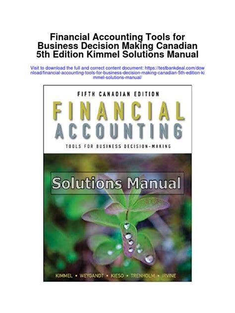 Accounting Tools Kimmel 5th Edition Solutions Manual Kindle Editon