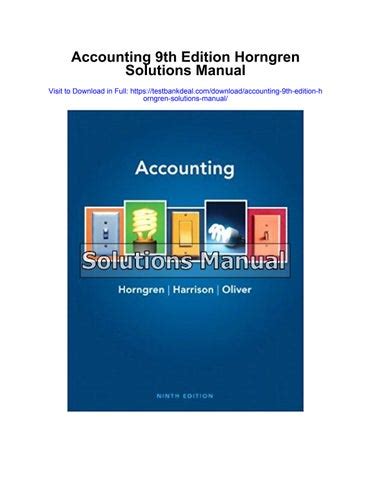 Accounting ninth edition horngren answers Ebook Epub