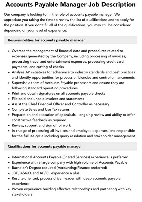 Accounts Payable Manager Jobs: A Comprehensive Guide to Success