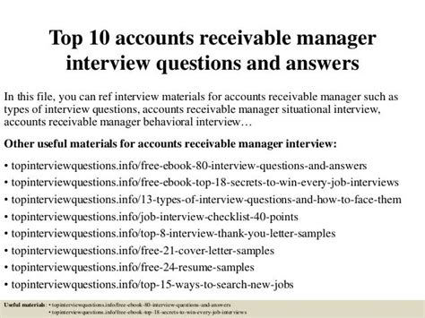 Accounts Receivable Manager Interview Questions And Answers Kindle Editon