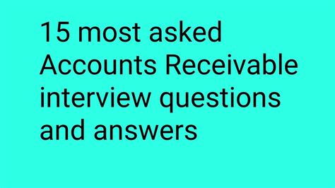 Accounts Receivable Questions And Answers Epub