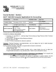 Acct Computer Applications I Course Catalog