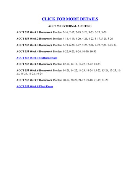 Acct555 External Auditing Course Project Solution Reader