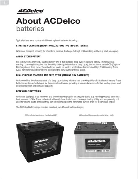 Acdelco Battery Catalogue