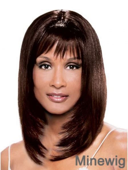 Achieve Effortless Glamour with Long 26" Straight With Bangs Lace Front Beverly Johnson Wigs